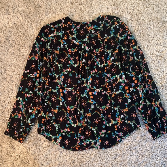 Maeve By Anthropologie Floral Peasant Button Up Blouse Women’s Size XL - Picture 8 of 9